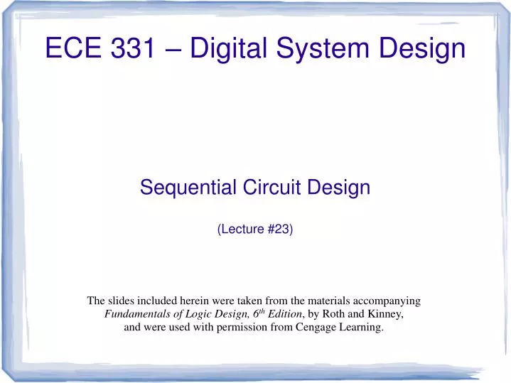 sequential circuit design lecture 23