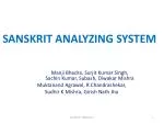 SANSKRIT ANALYZING SYSTEM - slide 1