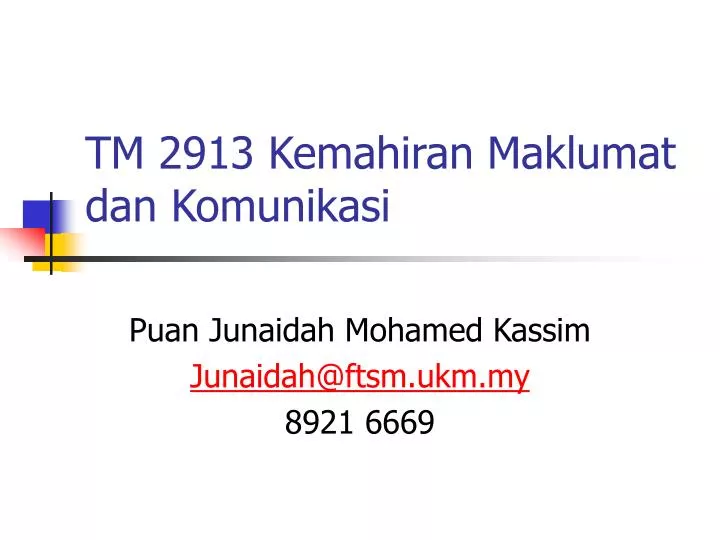 tm 2913 kemahiran maklumat dan komunikasi