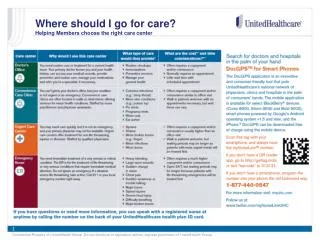 Where should I go for care?	 Helping Members choose the right care center