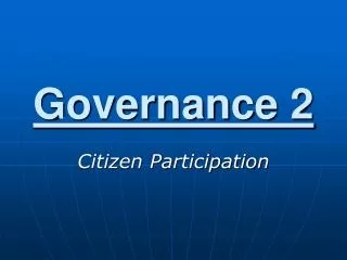 Governance 2