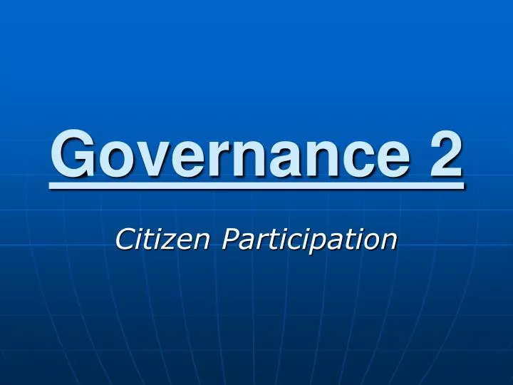 governance 2