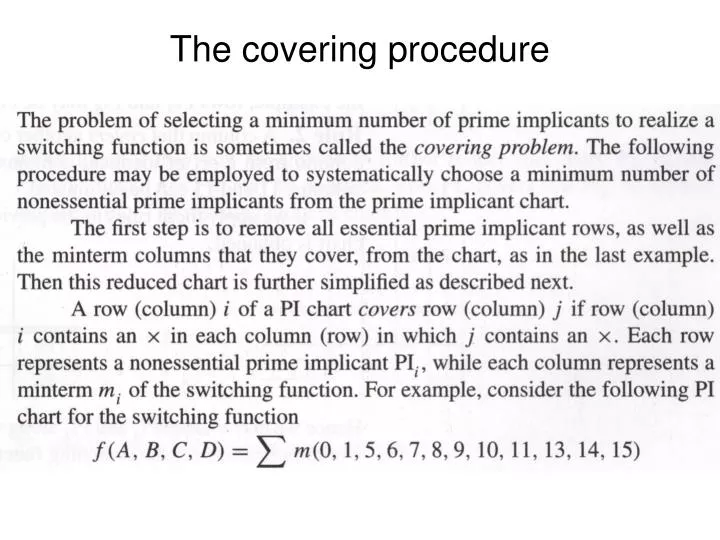 the covering procedure
