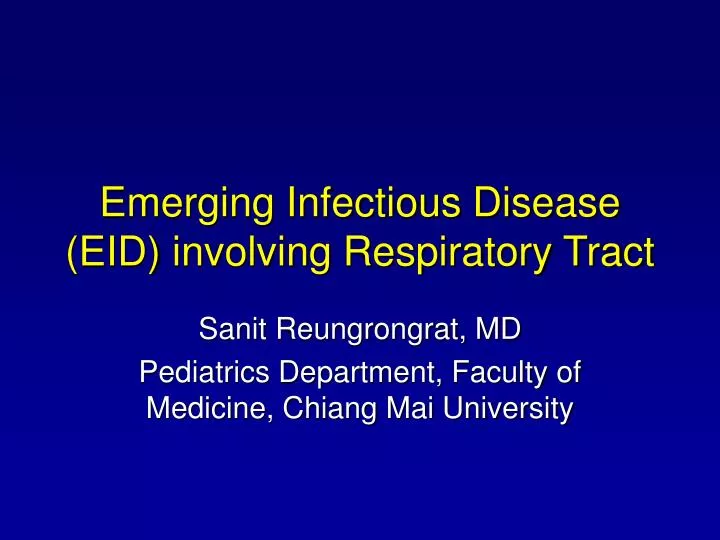 emerging infectious disease eid involving respiratory tract