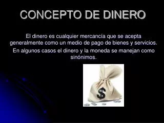 concepto de dinero