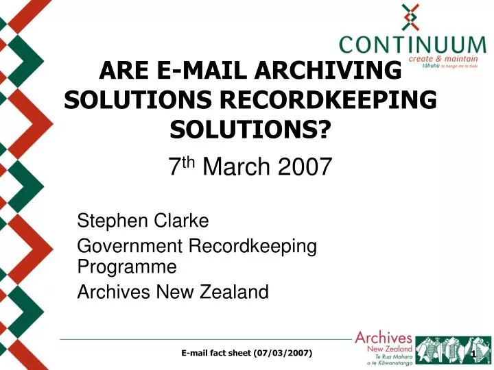 are e mail archiving solutions recordkeeping solutions