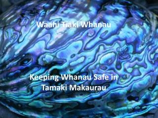 Waahi Tiaki Whanau Keeping Whanau Safe in Tamaki Makaurau