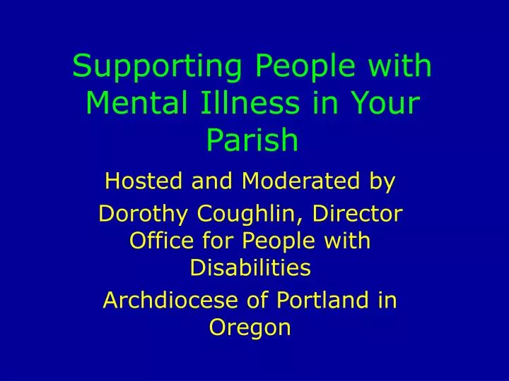 supporting people with mental illness in your parish