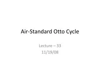 Air-Standard Otto Cycle