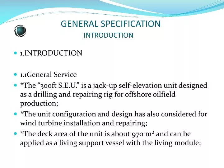 general specification introduction