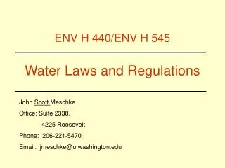 Water Laws and Regulations