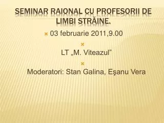 seminar raional cu profesorii de limbi str ine