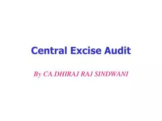Central Excise Audit