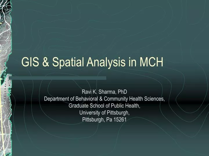 gis spatial analysis in mch