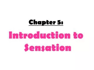 Chapter 5: Introduction to Sensation
