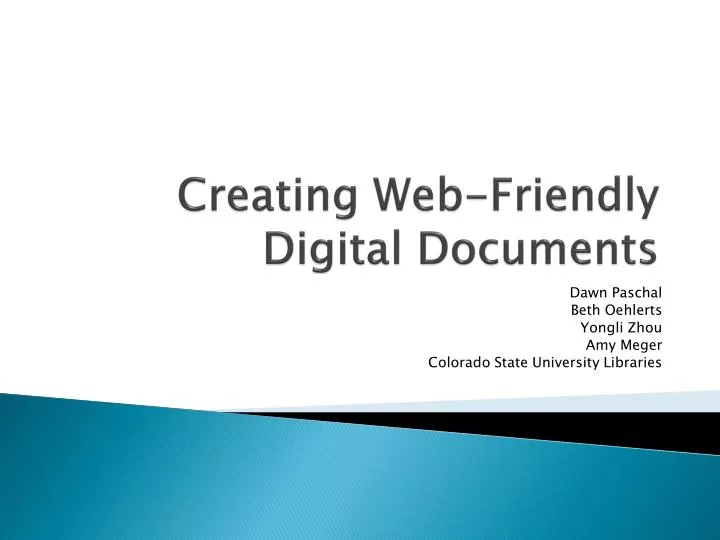 creating web friendly digital documents