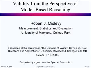 Validity from the Perspective of Model-Based Reasoning