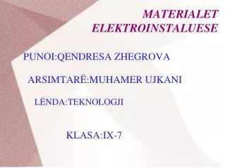 MATERIALET ELEKTROINSTALUESE