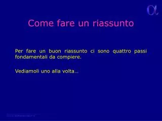 come fare un riassunto