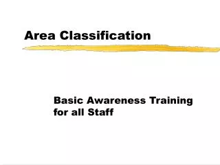 Area Classification