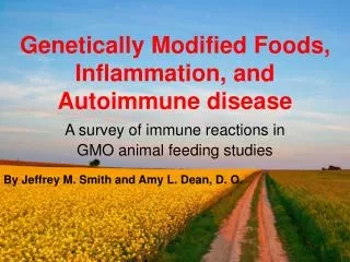Genetically Modified Foods, Inflammation, and Autoimmune disease