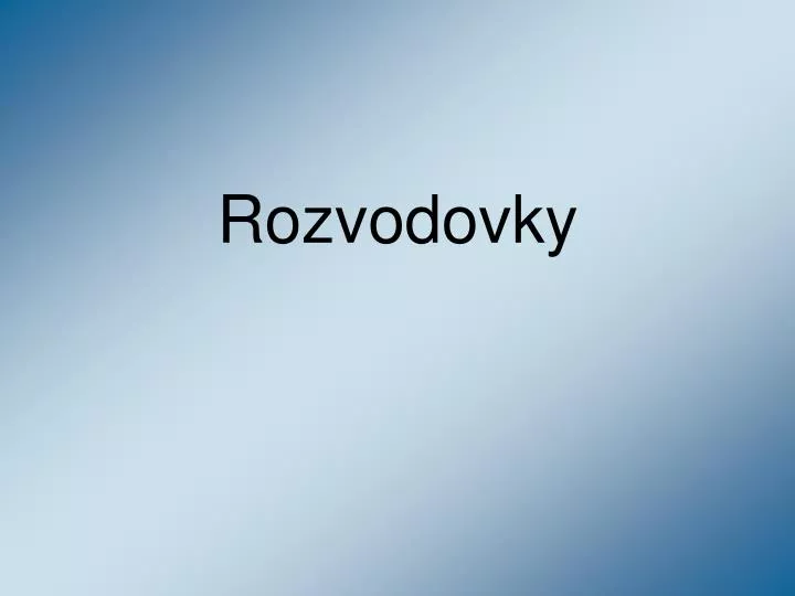 rozvodovky