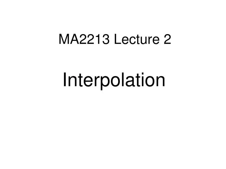 ma2213 lecture 2