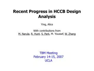 Recent Progress in HCCB Design Analysis