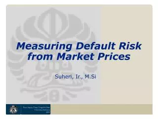 measuring default risk from market prices
