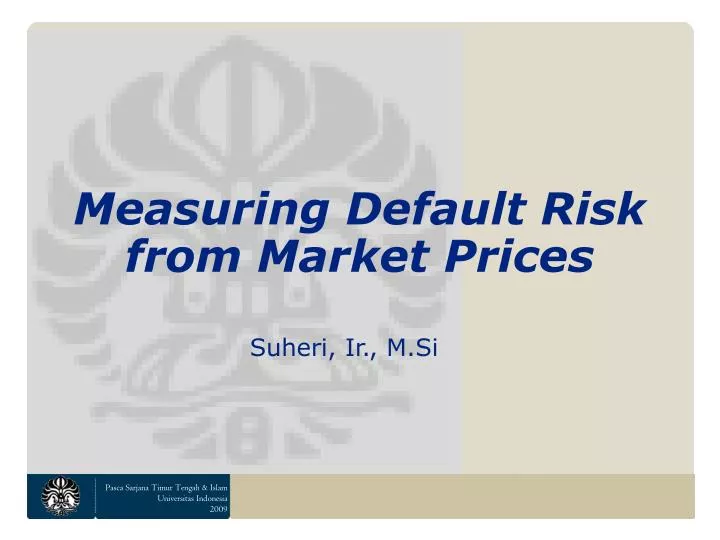 measuring default risk from market prices