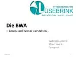 Components of BWA for Improved Management - slide 1