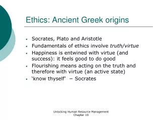 Ethics: Ancient Greek origins