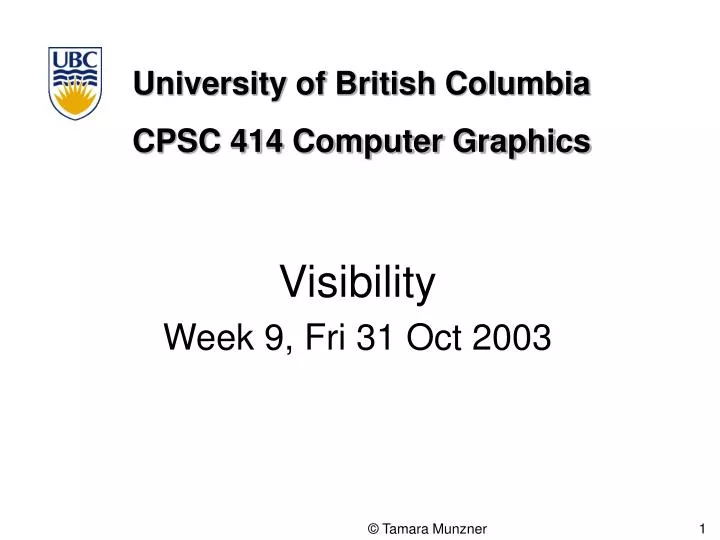 visibility week 9 fri 31 oct 2003