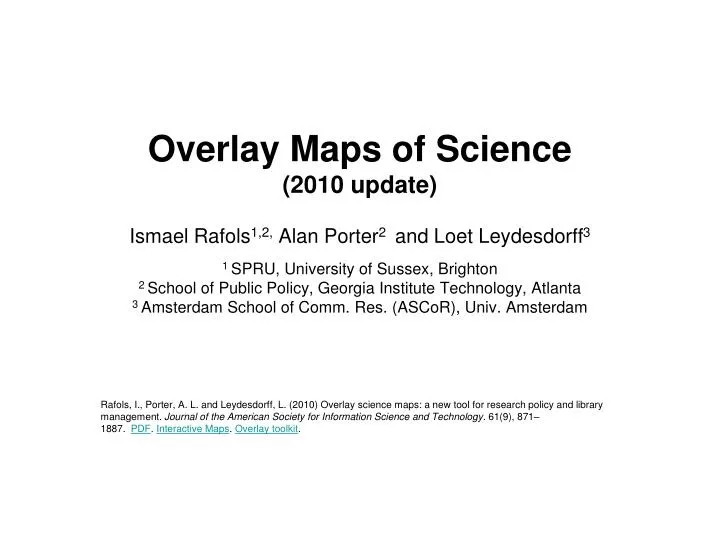 overlay maps of science 2010 update