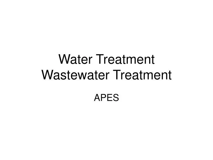 water treatment wastewater treatment