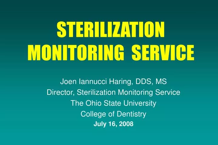 sterilization monitoring service