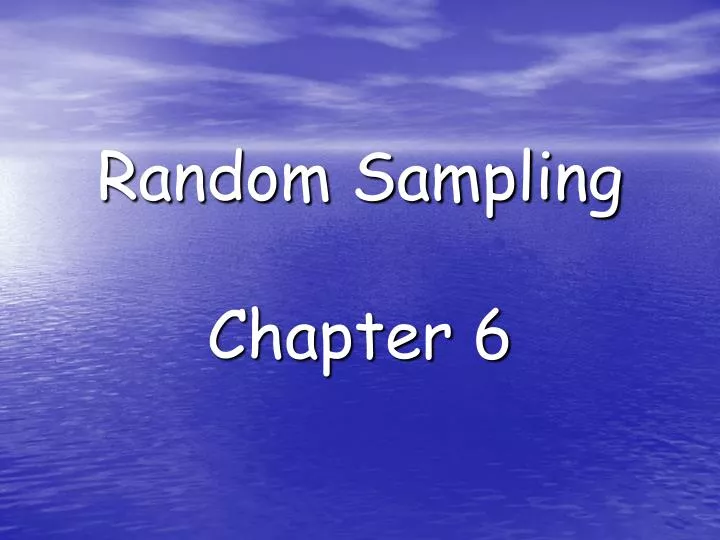 random sampling chapter 6