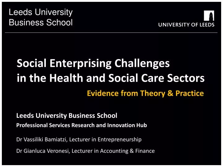 social enterprising challenges in the health and social care sectors