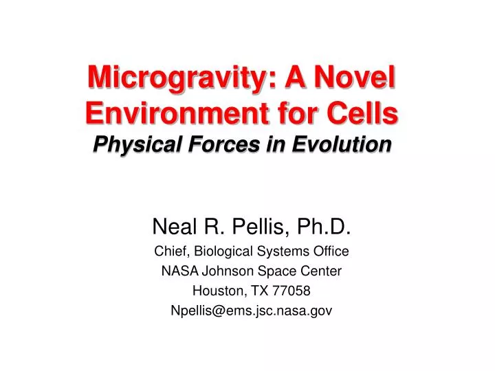 microgravity a novel environment for cells physical forces in evolution