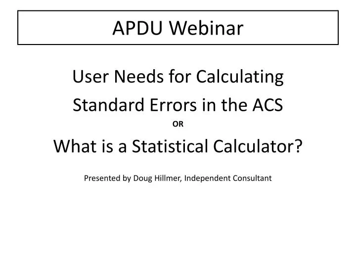 apdu webinar