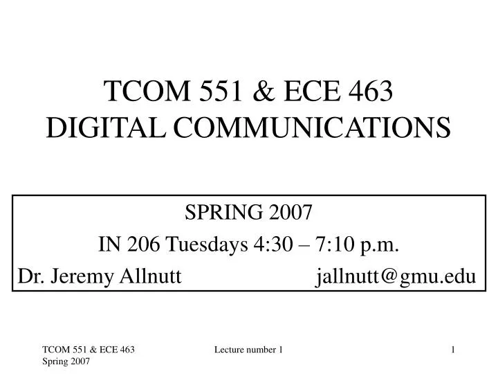 tcom 551 ece 463 digital communications