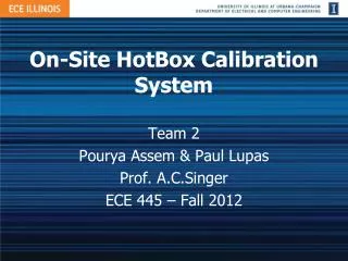 On-Site HotBox Calibration System