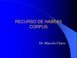 RECURSO DE HABEAS CORPUS