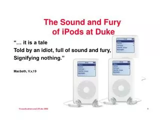 The Sound and Fury of iPods at Duke