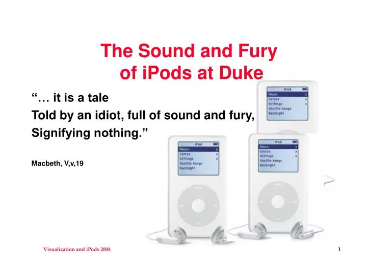 the sound and fury of ipods at duke