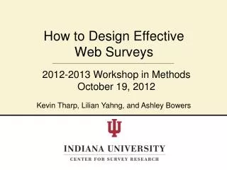 How to Design Effective Web Surveys