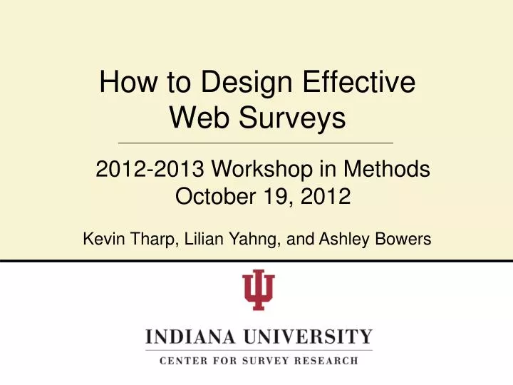how to design effective web surveys
