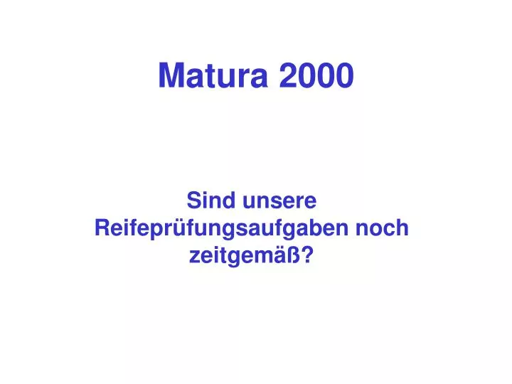 matura 2000