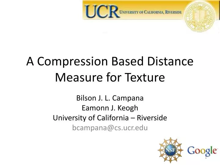 a compression based distance measure for texture