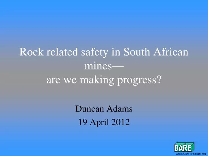 rock related safety in south african mines are we making progress